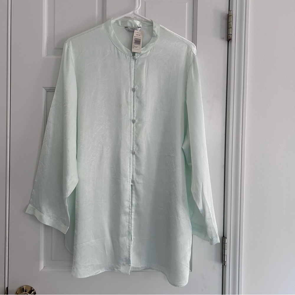 St Michael from Marks & Spencer 2 Set Part Silk Sleepwear, Light Mint US 14 NET
